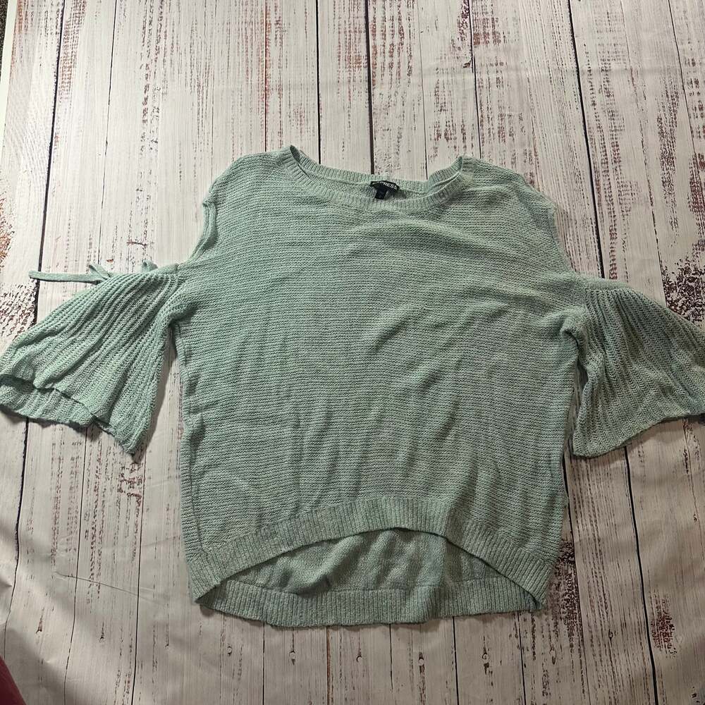 Express Boho open shoulder bell sleeve Whimsigoth Crewneck sweater TOP S
